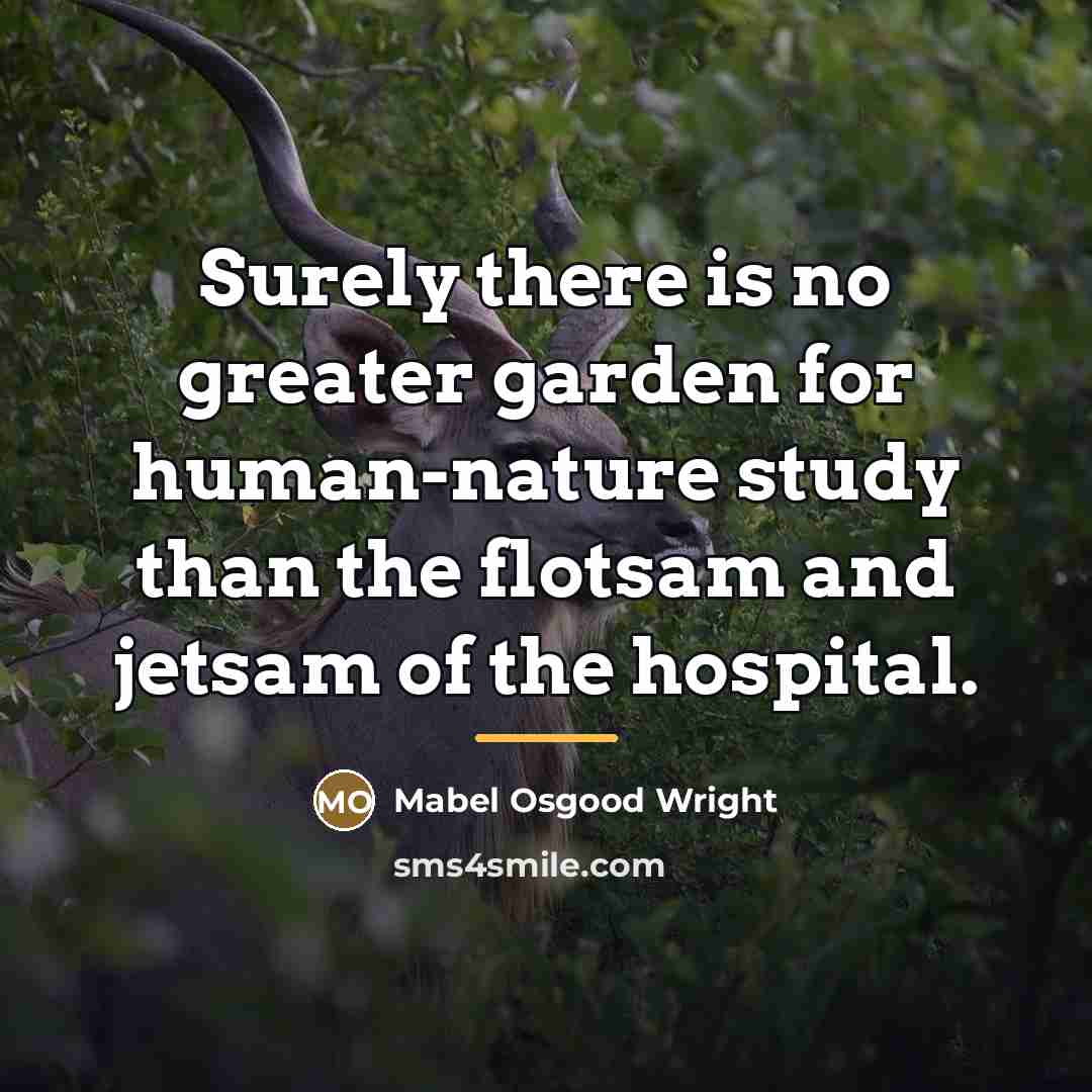 “Surely there is no greater garden for human-nature study than…” quote by Mabel Osgood Wright