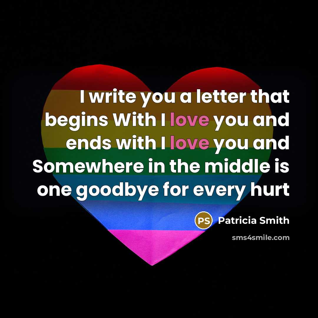 “I write you a letter that begins With I love…” quote by Patricia Smith