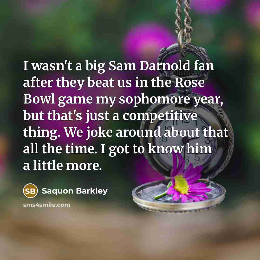 “I wasn't a big Sam Darnold fan after they beat…” quote by Saquon Barkley