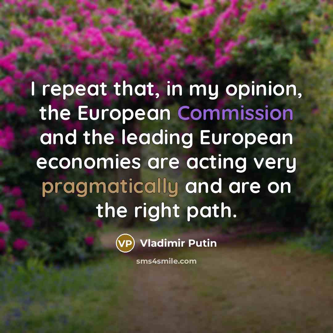 “I repeat that, in my opinion, the European Commission and…” quote by Vladimir Putin
