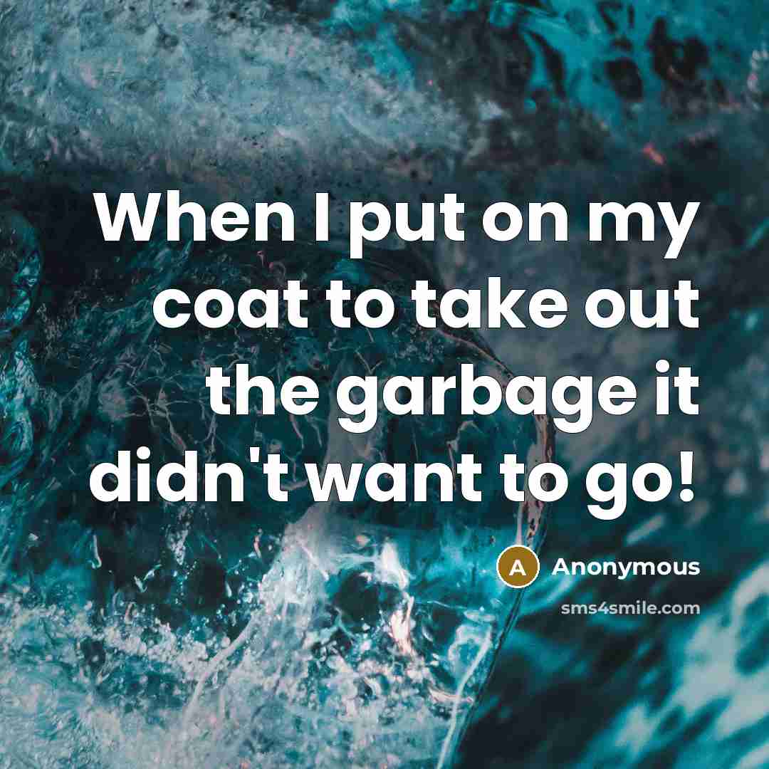 “When I put on my coat to take out the…” quote by Anonymous