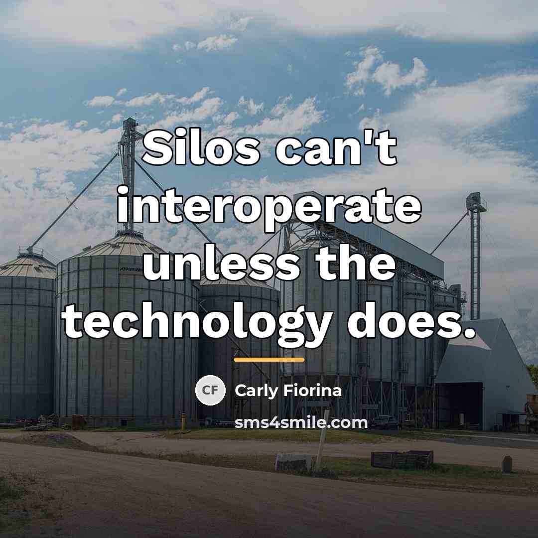 “Silos can't interoperate unless the technology does.…” quote by Carly Fiorina