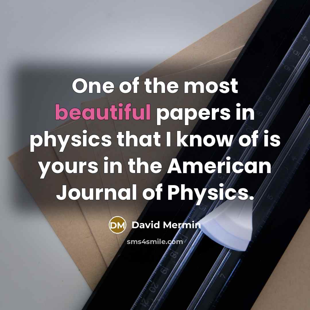“One of the most beautiful papers in physics that I…” quote by David Mermin