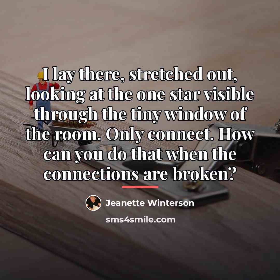 “I lay there, stretched out, looking at the one star…” quote by Jeanette Winterson