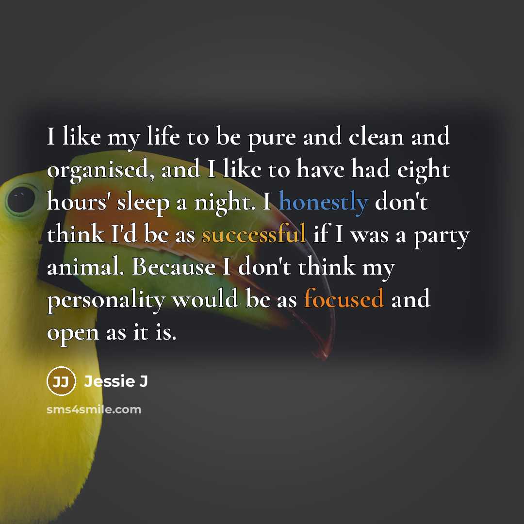 “I like my life to be pure and clean and…” quote by Jessie J