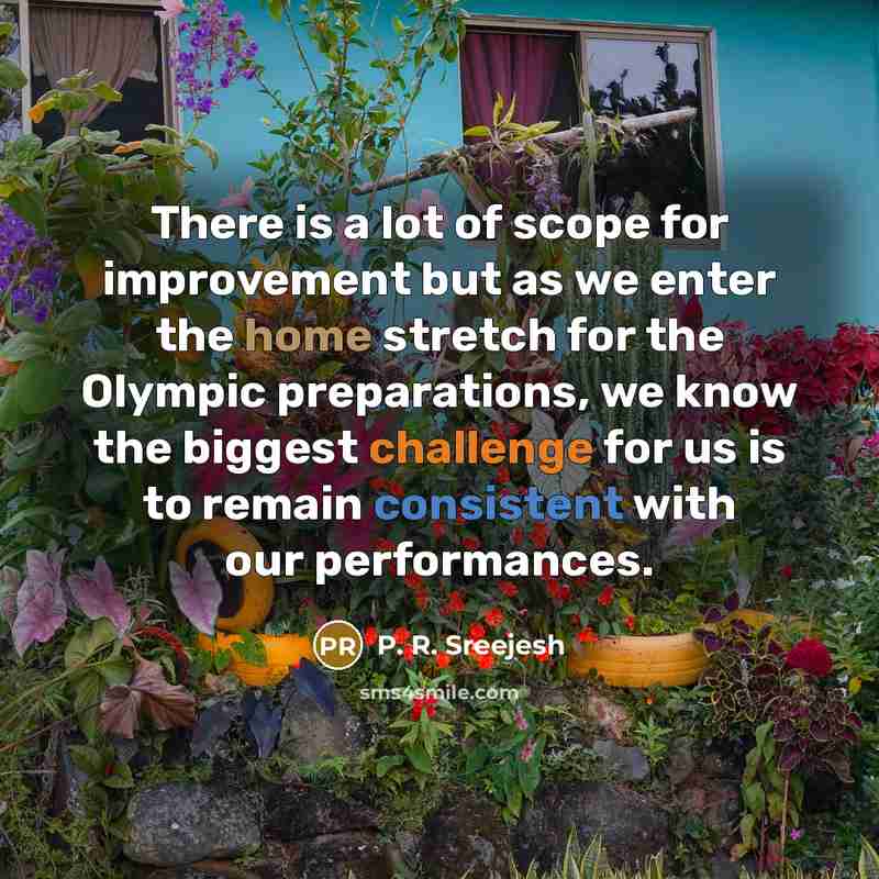 “There is a lot of scope for improvement but as…” quote by P. R. Sreejesh
