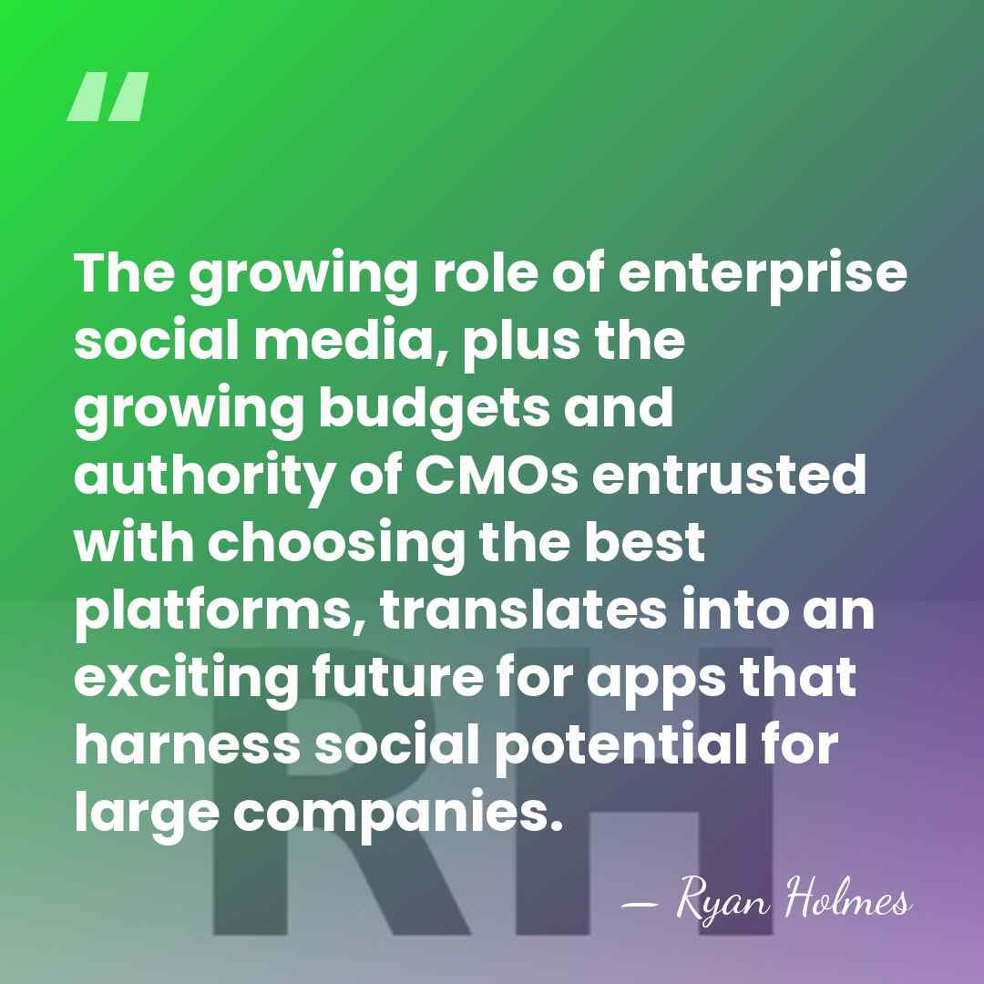 The growing role of enterprise social media, plus the growing budgets and&hellip; - Ryan Holmes