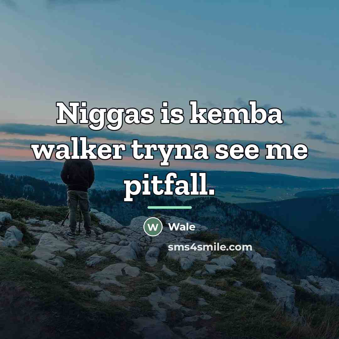 “Niggas is kemba walker tryna see me pitfall.…” quote by Wale