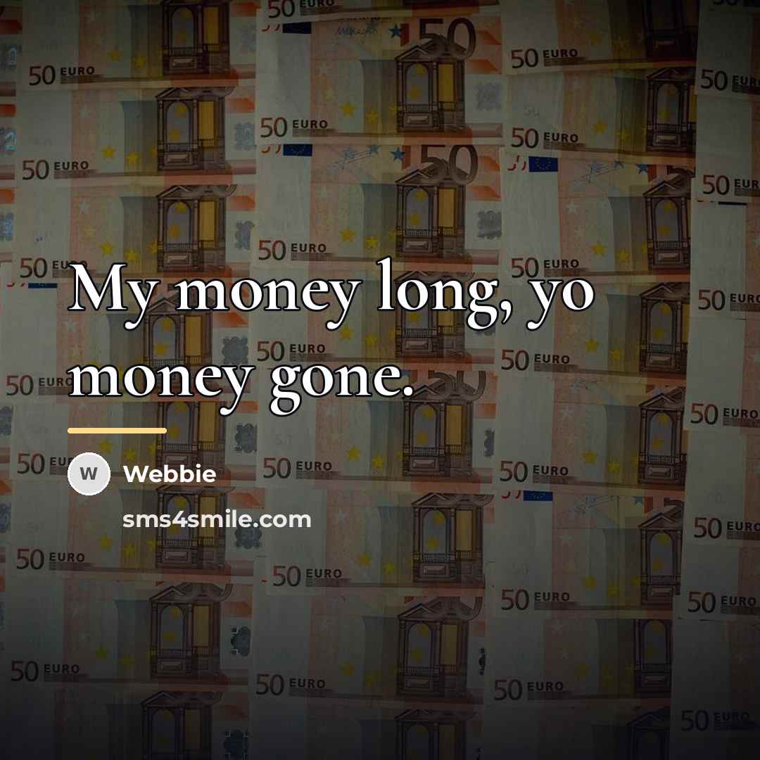 “My money long, yo money gone.…” quote by Webbie