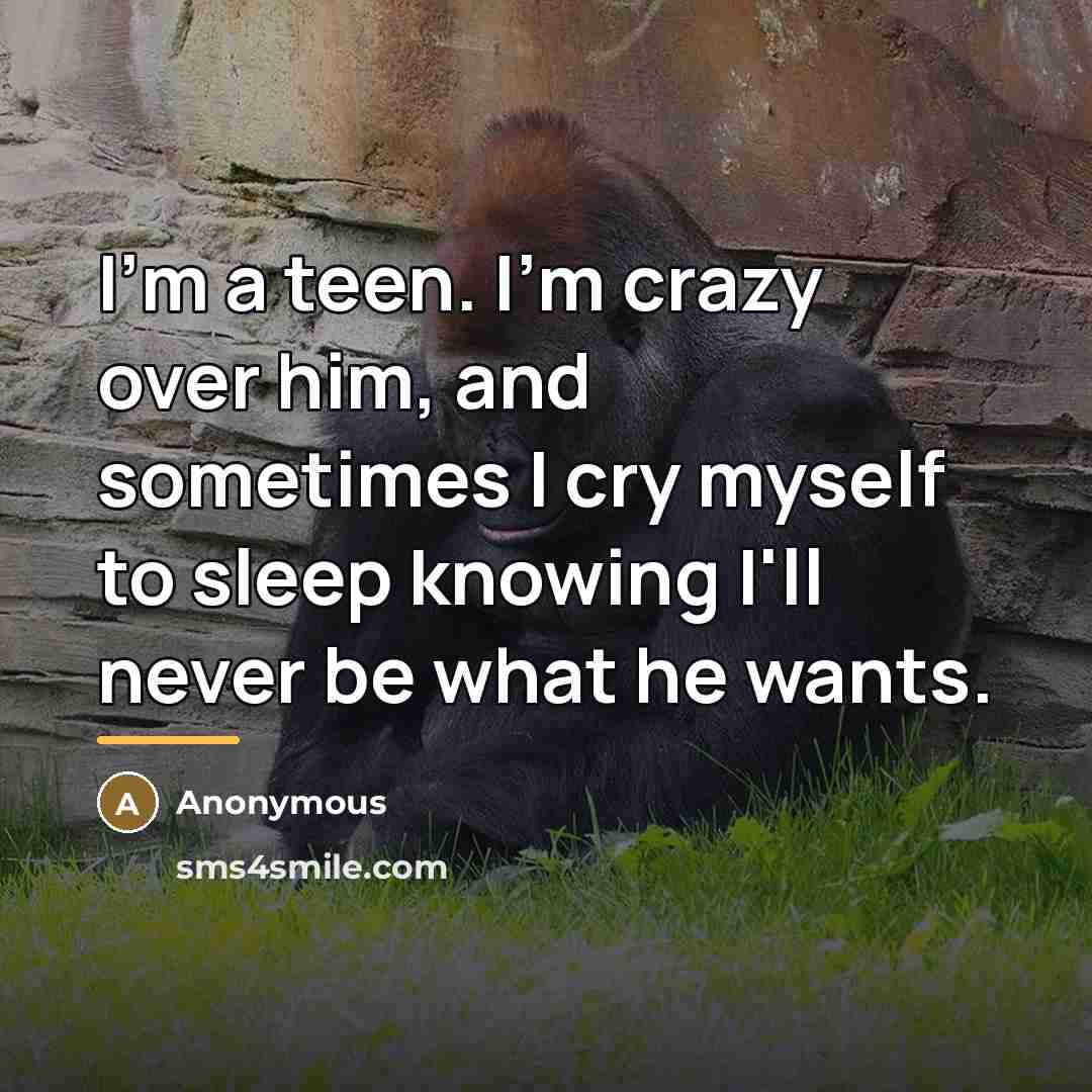 “I'm a teen. I'm crazy over him, and sometimes I…” quote by Anonymous