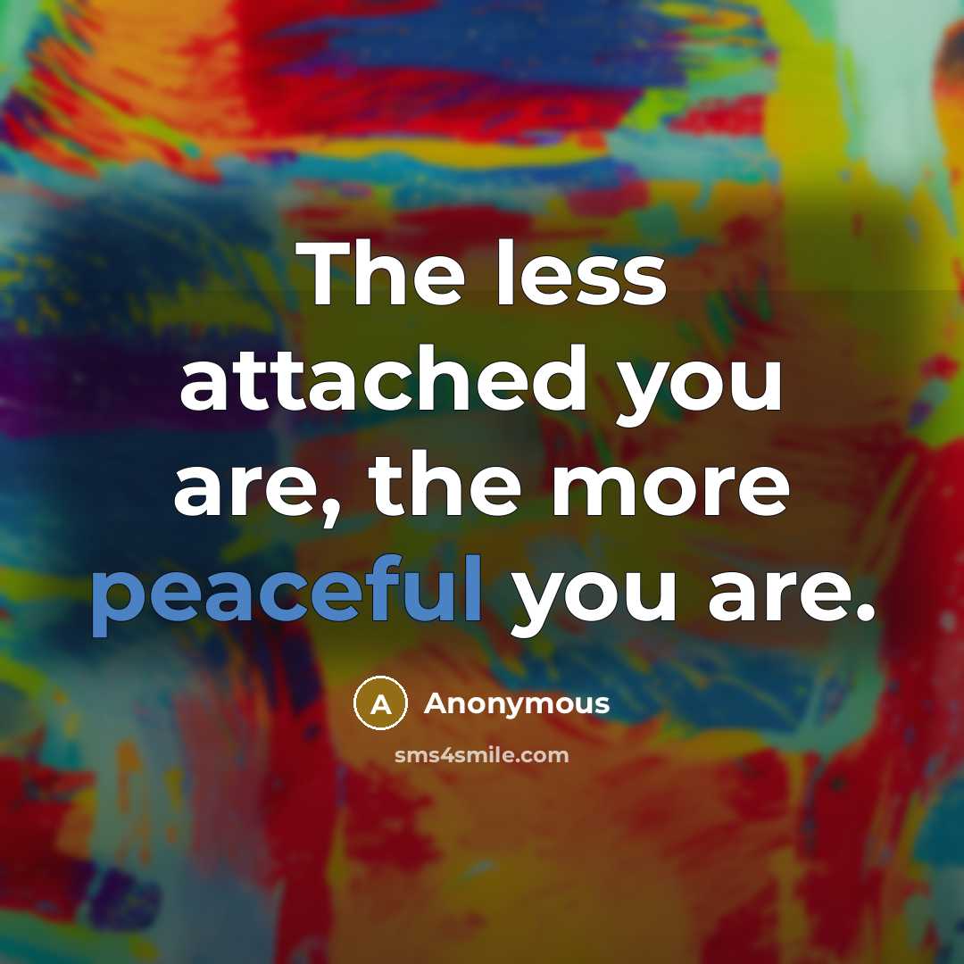 “The less attached you are, the more peaceful you are.…” quote by Anonymous