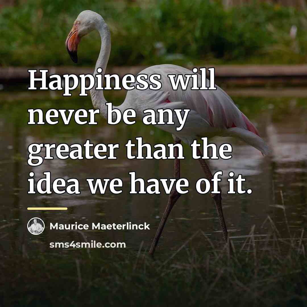 “Happiness will never be any greater than the idea we…” quote by Maurice Maeterlinck