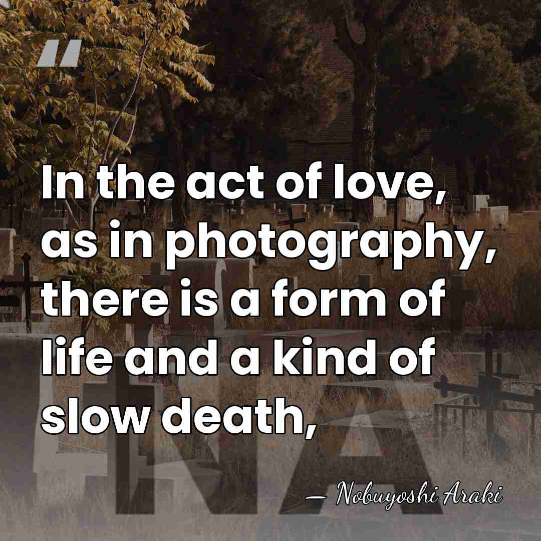 In the act of love, as in photography, there is a form&hellip; - Nobuyoshi Araki