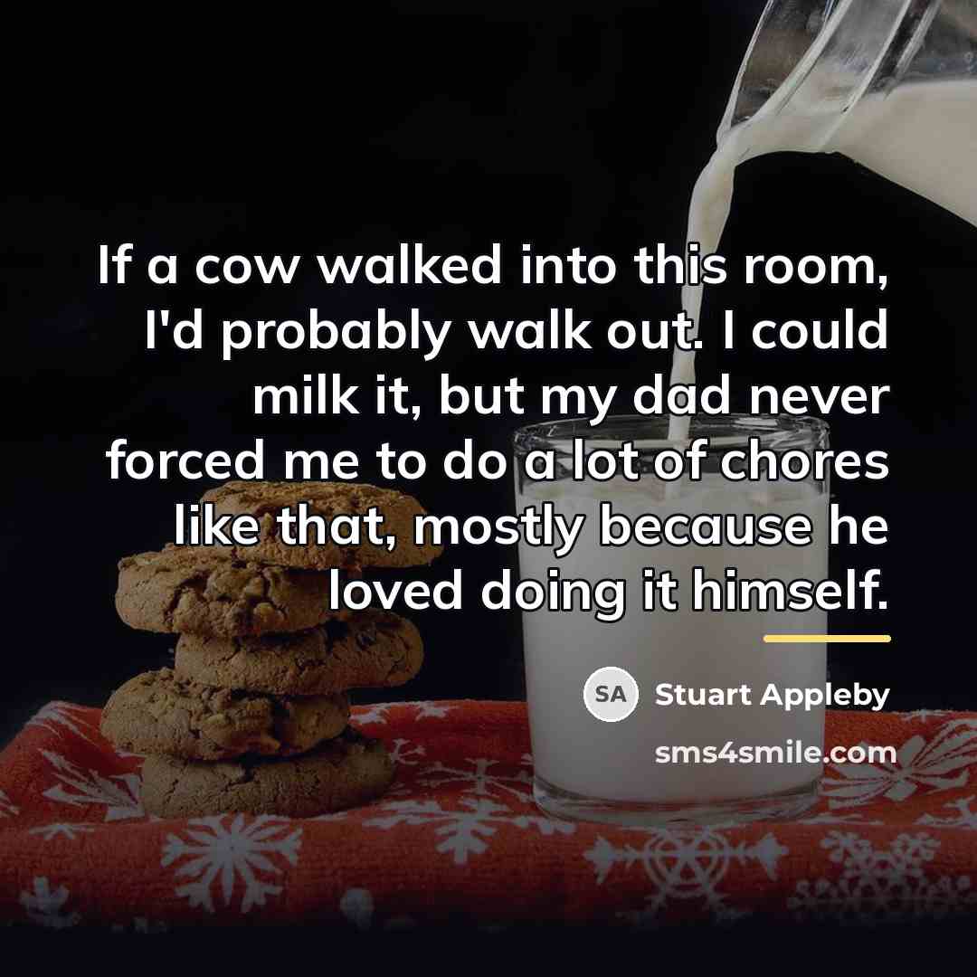 “If a cow walked into this room, I'd probably walk…” quote by Stuart Appleby