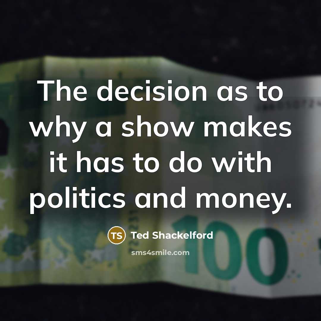 “The decision as to why a show makes it has…” quote by Ted Shackelford