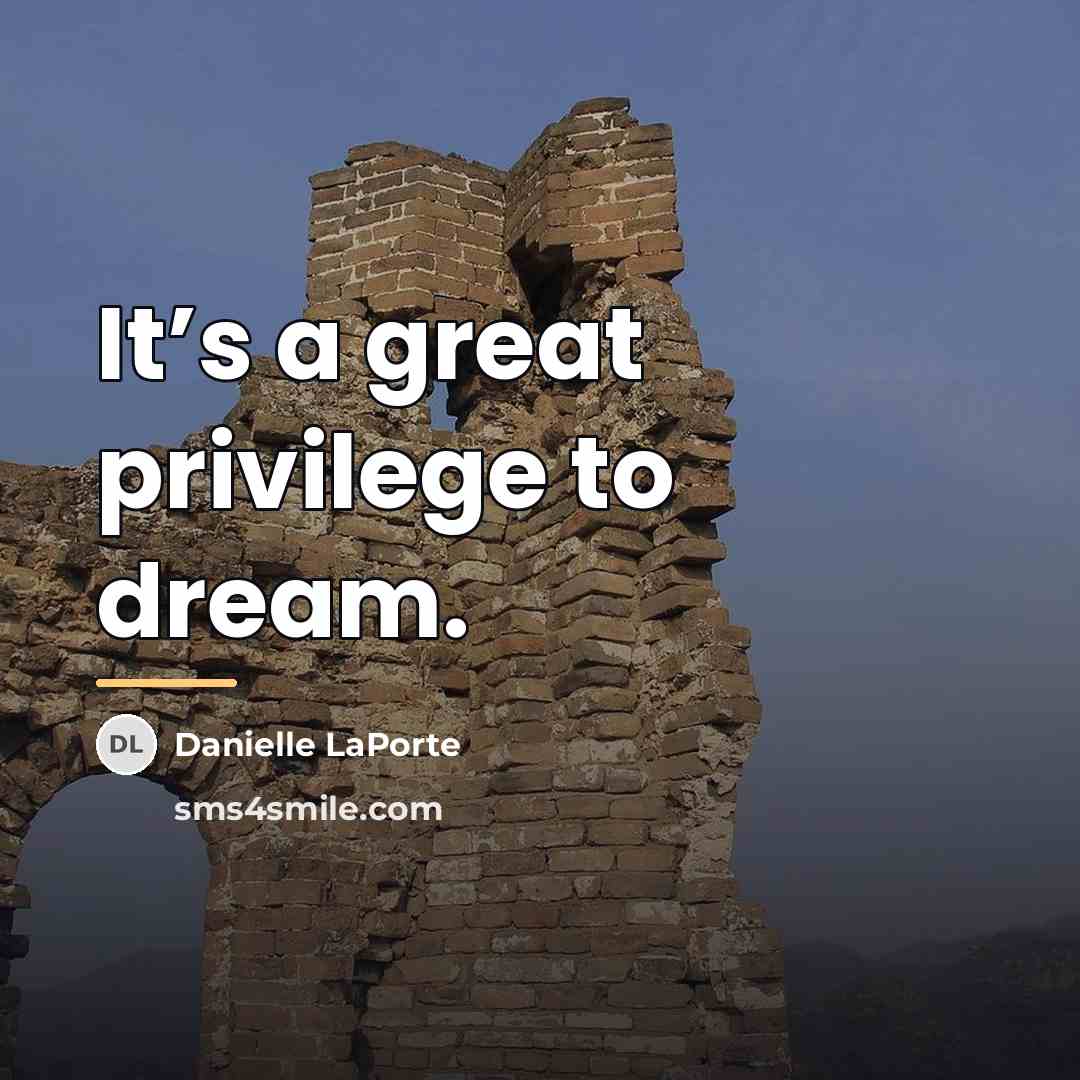 “It’s a great privilege to dream.…” quote by Danielle LaPorte