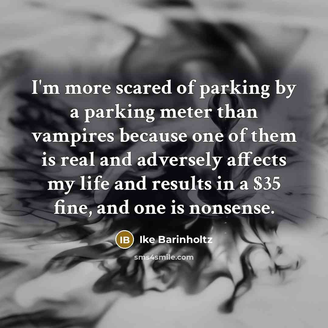 “I'm more scared of parking by a parking meter than…” quote by Ike Barinholtz