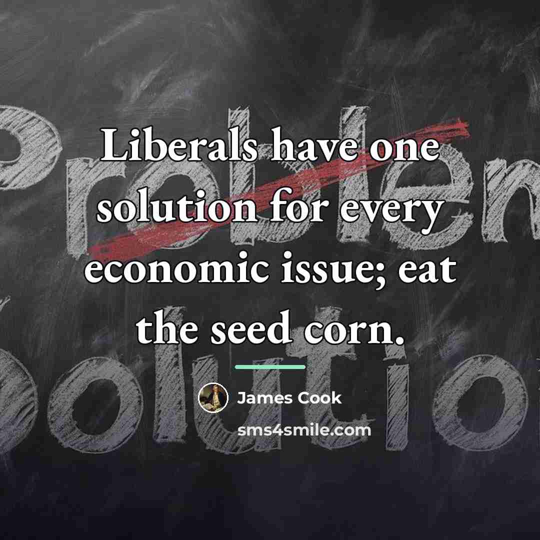 “Liberals have one solution for every economic issue; eat the…” quote by James Cook