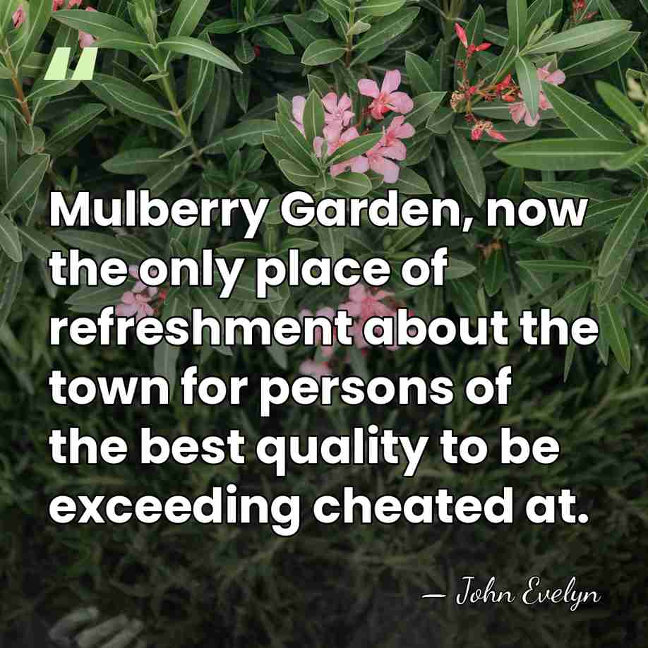 Mulberry Garden, now the only place of refreshment about the town for&hellip; - John Evelyn