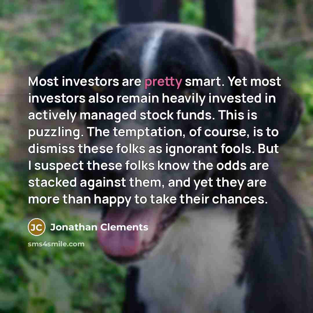 “Most investors are pretty smart. Yet most investors also remain…” quote by Jonathan Clements