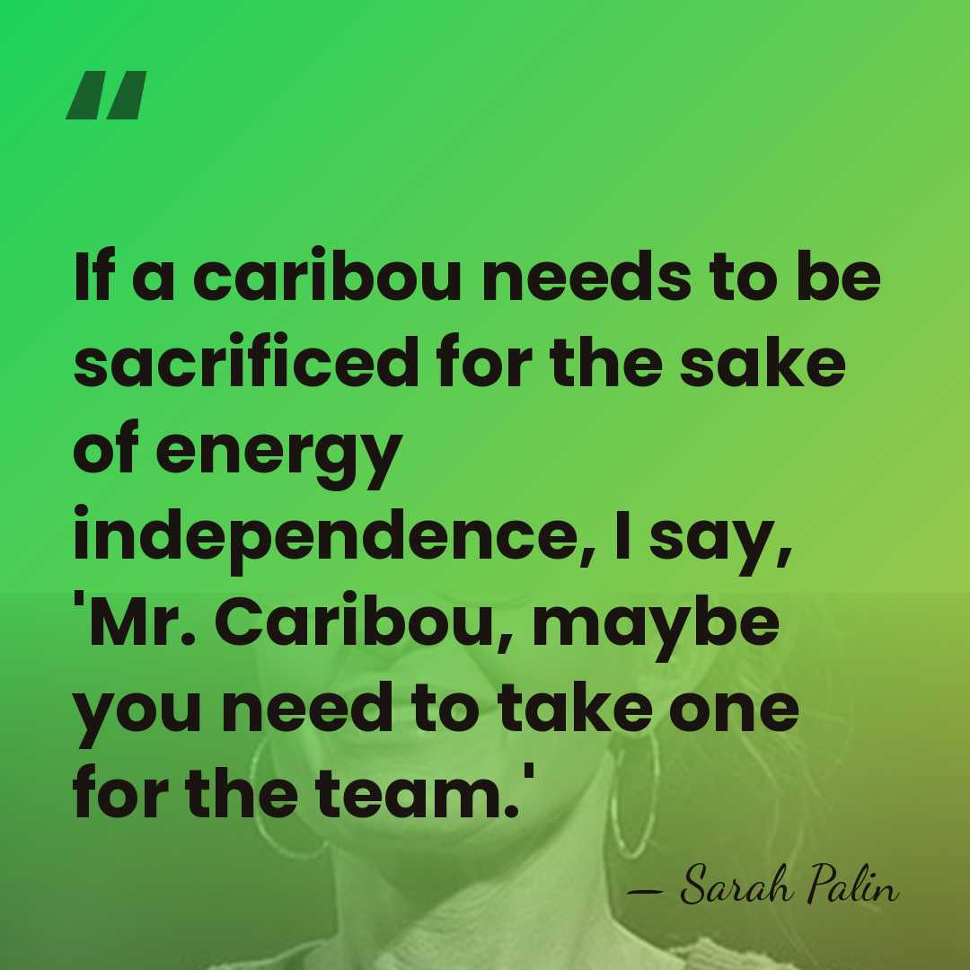 If a caribou needs to be sacrificed for the sake of energy&hellip; - Sarah Palin