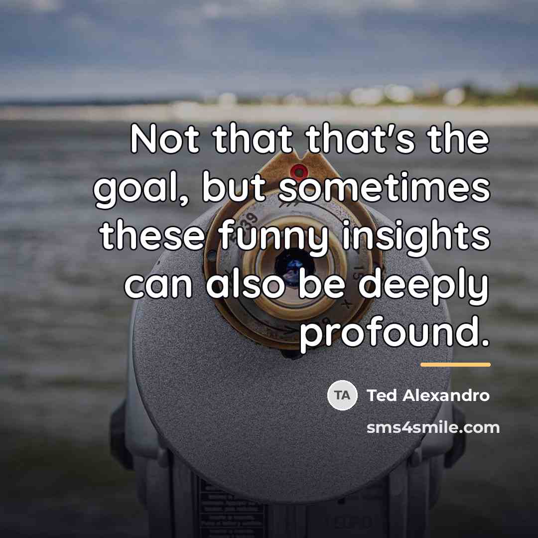 “Not that that's the goal, but sometimes these funny insights…” quote by Ted Alexandro