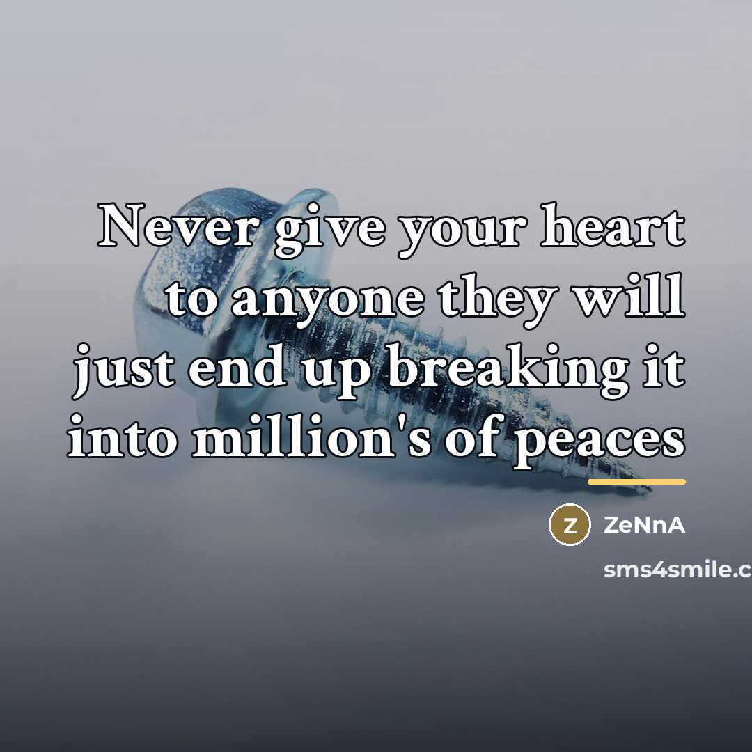 “Never give your heart to anyone they will just end…” quote by ZeNnA