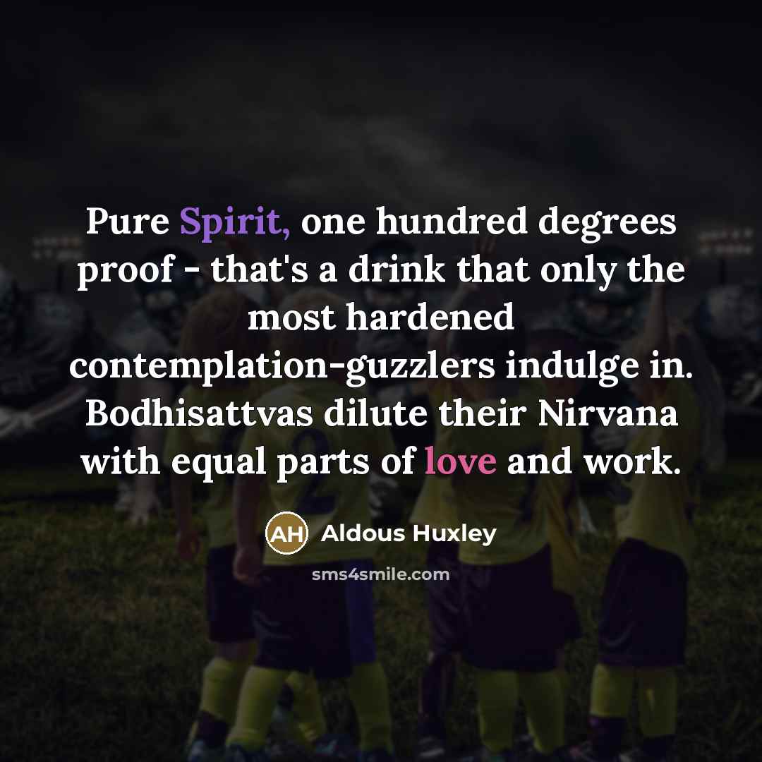 “Pure Spirit, one hundred degrees proof - that's a drink…” quote by Aldous Huxley