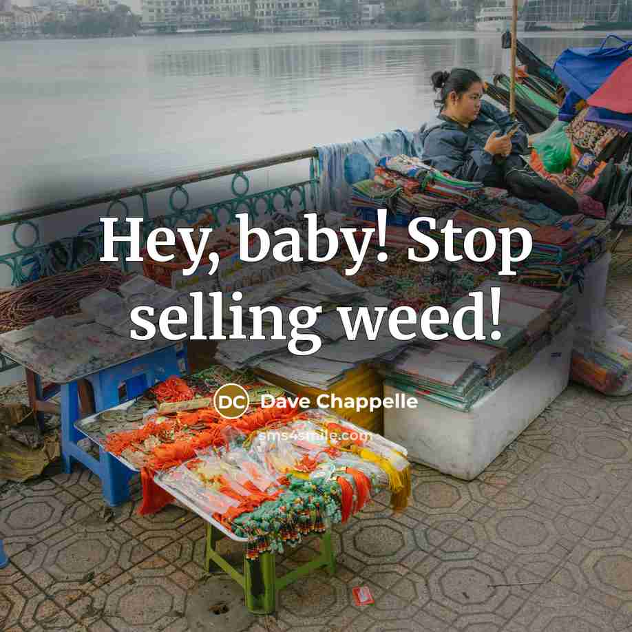 “Hey, baby! Stop selling weed!” quote by Dave Chappelle