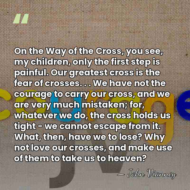 On the Way of the Cross, you see, my children, only the&hellip; - John Vianney