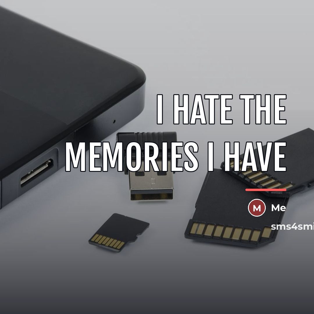 “I hate the memories I have…” quote by Me