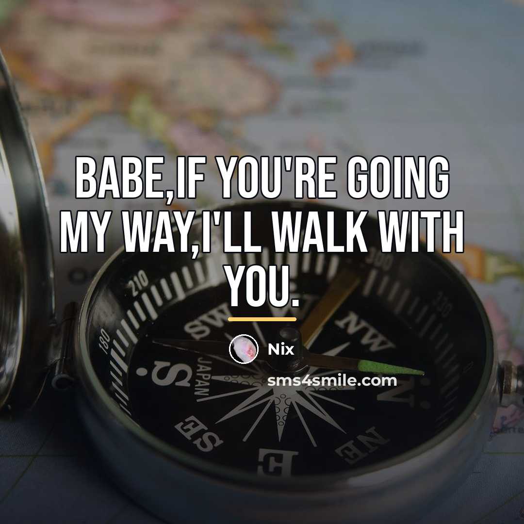 “Babe,if you're going my way,I'll walk with you.…” quote by Nix