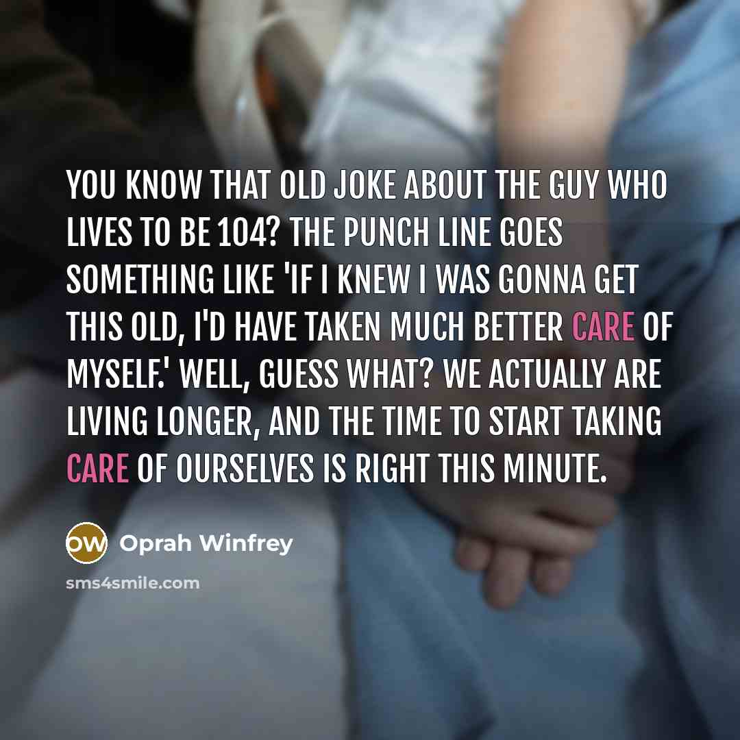“You know that old joke about the guy who lives…” quote by Oprah Winfrey