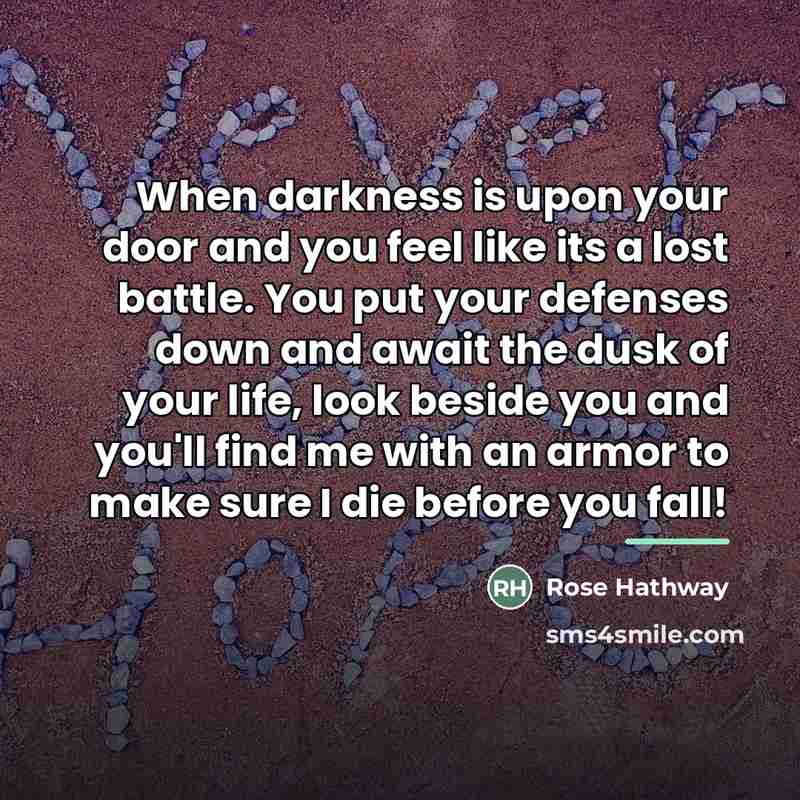 “When darkness is upon your door and you feel like…” quote by Rose Hathway