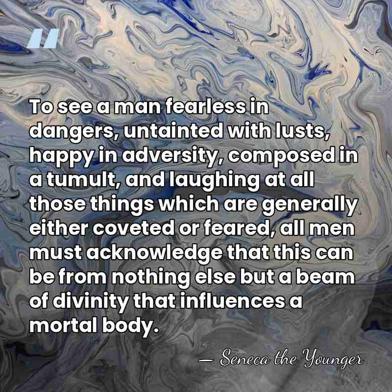 To see a man fearless in dangers, untainted with lusts, happy in&hellip; - Seneca the Younger