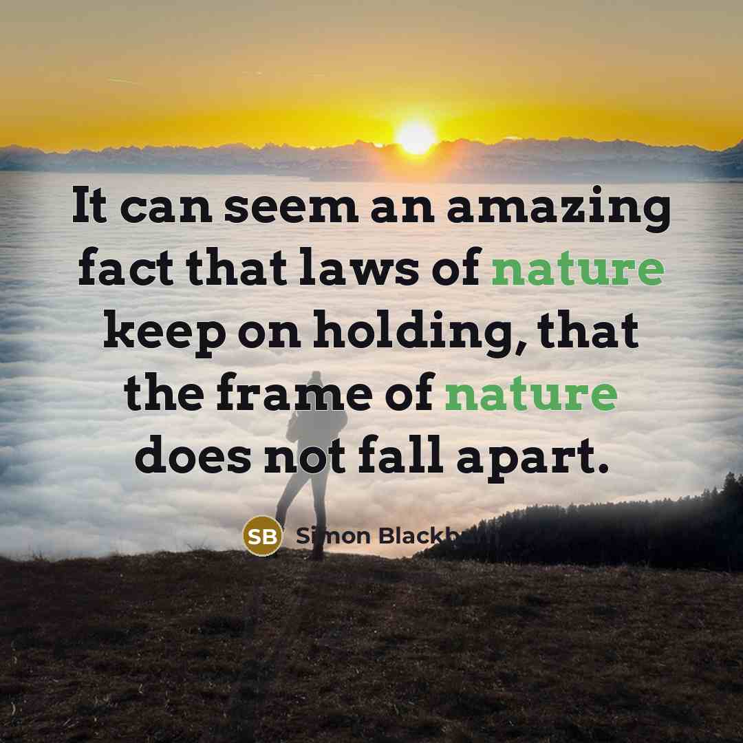 “It can seem an amazing fact that laws of nature…” quote by Simon Blackburn