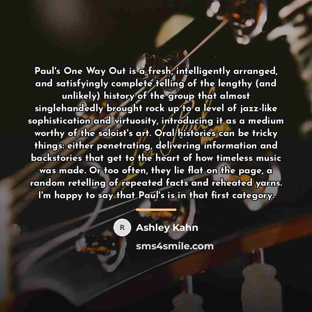 “Paul's One Way Out is a fresh, intelligently arranged, and…” quote by Ashley Kahn