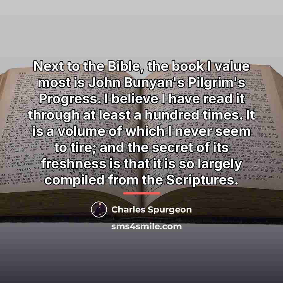 “Next to the Bible, the book I value most is…” quote by Charles Spurgeon