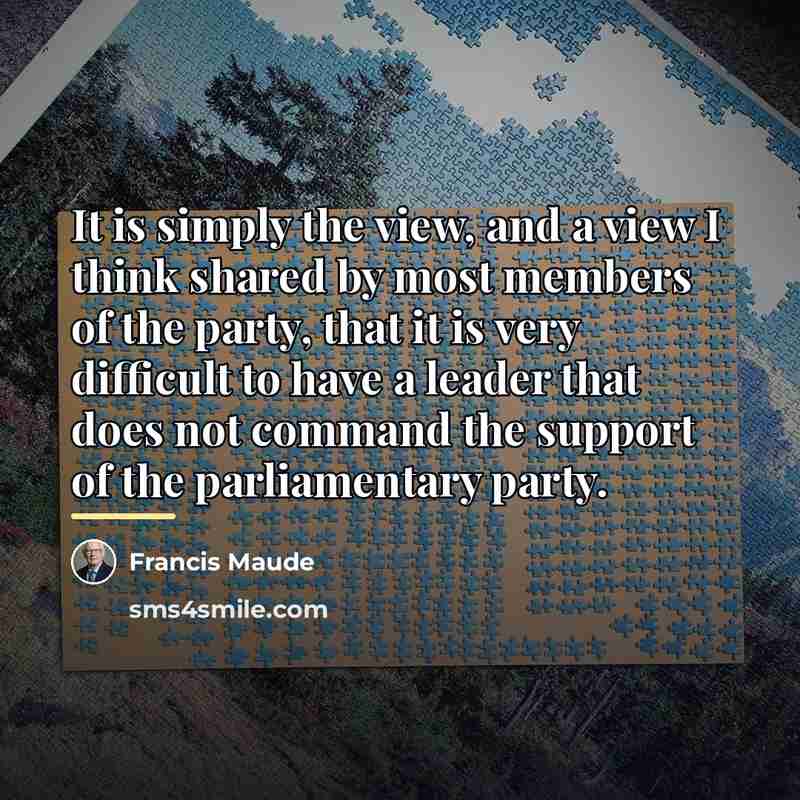 “It is simply the view, and a view I think…” quote by Francis Maude