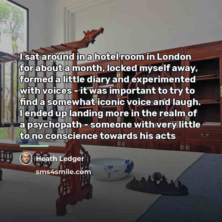 “I sat around in a hotel room in London for…” quote by Heath Ledger