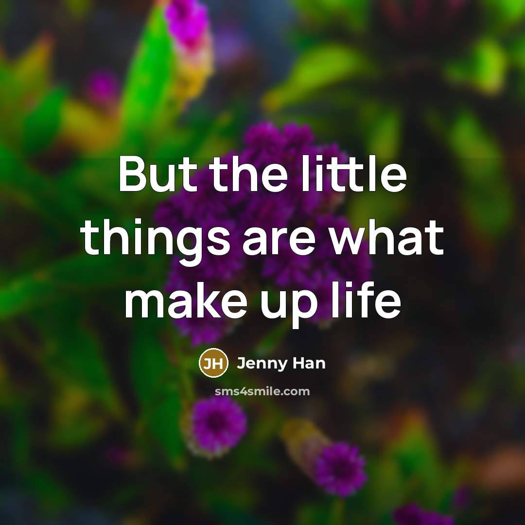 “But the little things are what make up life…” quote by Jenny Han