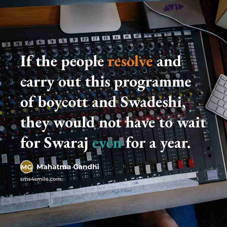 “If the people resolve and carry out this programme of…” quote by Mahatma Gandhi