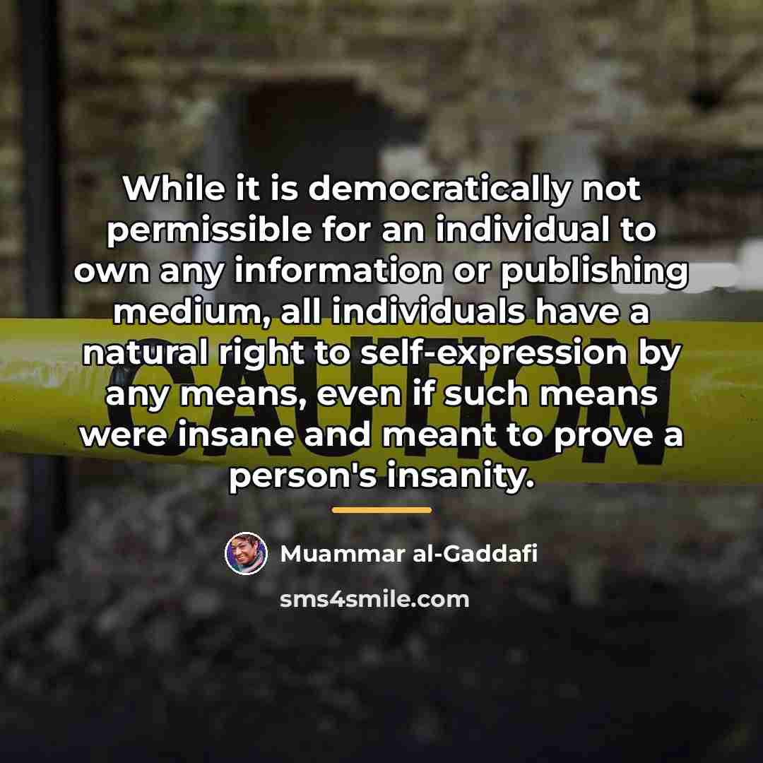 “While it is democratically not permissible for an individual to…” quote by Muammar al-Gaddafi