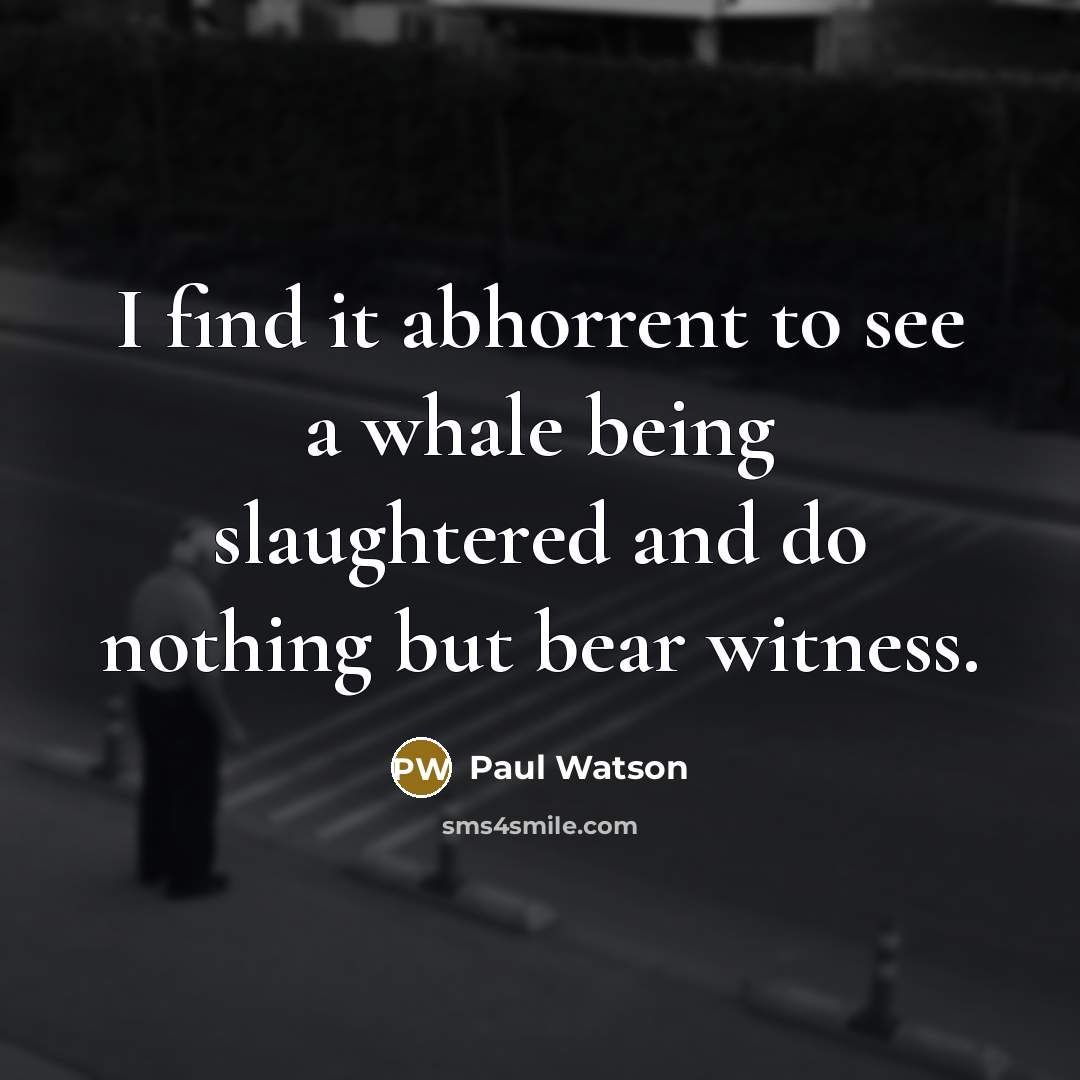 “I find it abhorrent to see a whale being slaughtered…” quote by Paul Watson