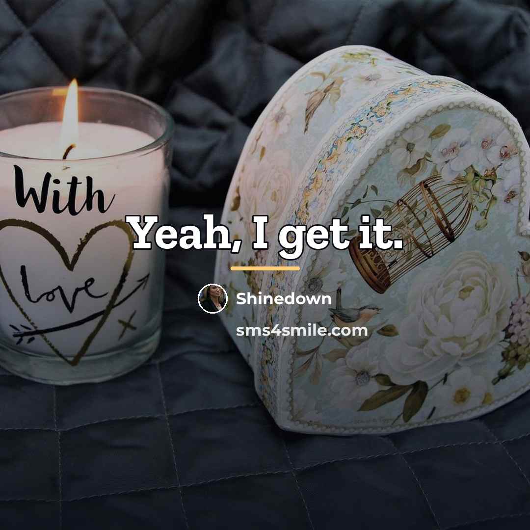 “Yeah, I get it.…” quote by Shinedown