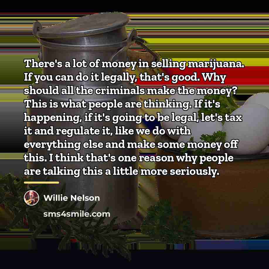 “There's a lot of money in selling marijuana. If you…” quote by Willie Nelson