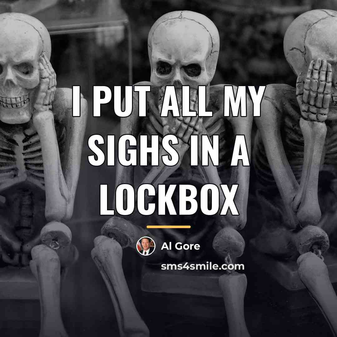 “I put all my sighs in a lockbox…” quote by Al Gore