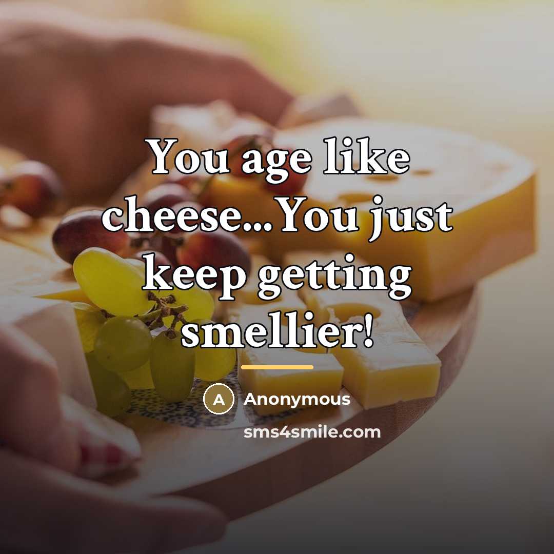 “You age like cheese...You just keep getting smellier!…” quote by Anonymous