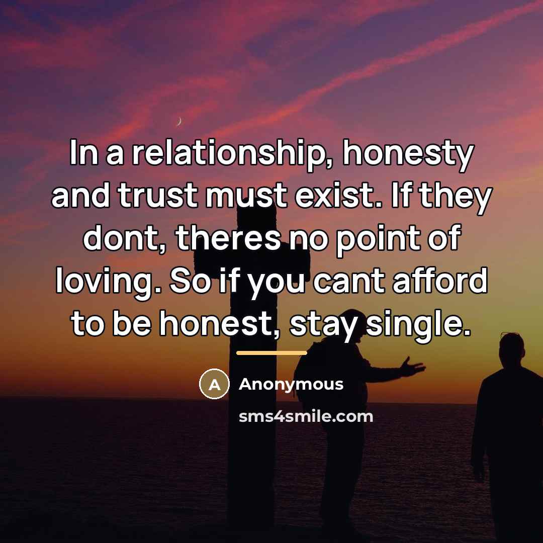 “In a relationship, honesty and trust must exist. If they…” quote by Anonymous