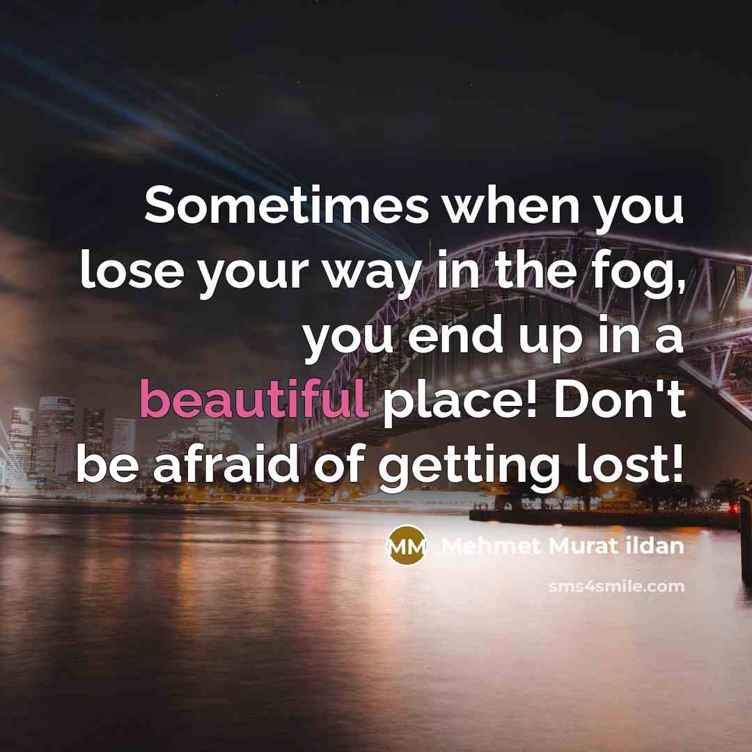 “Sometimes when you lose your way in the fog, you…” quote by Mehmet Murat Ildan